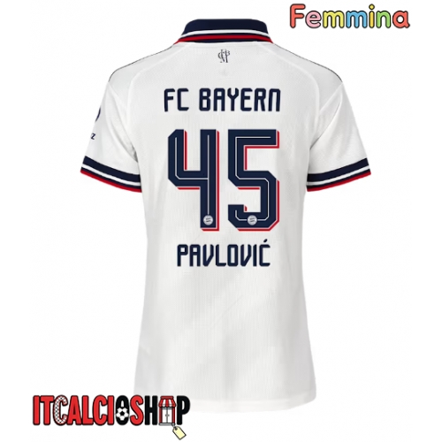 Bayern Munich Aleksandar Pavlovic #45 Seconda Maglia Femmina 2026-27 Manica Corta